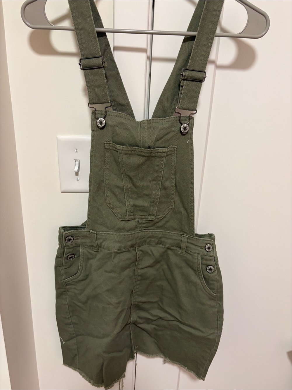 Olive green overall dress